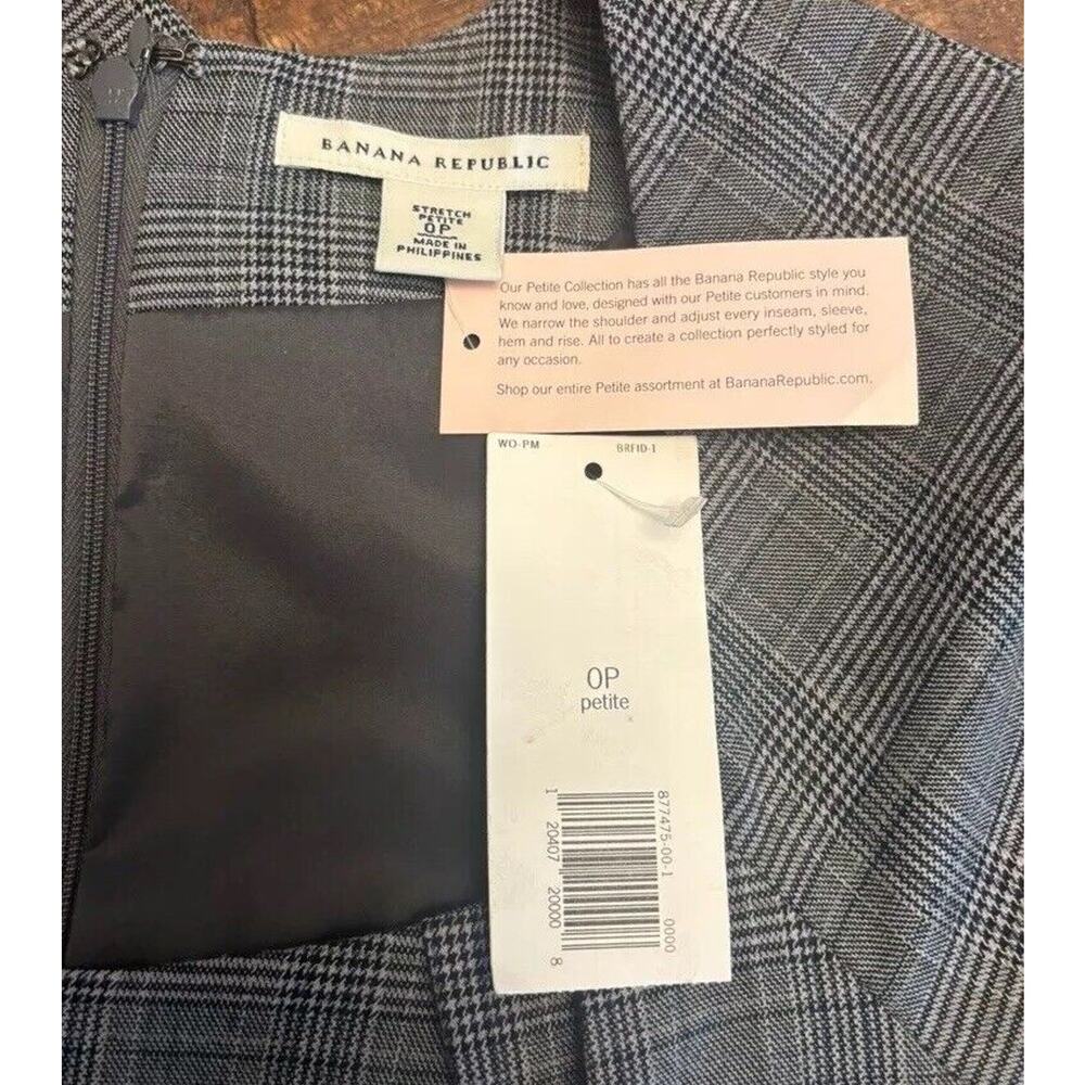 Banana Republic NWT Gray Plaid Square Neck Sheath Dress Size 0 Petite - Picture 11 of 16